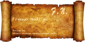Frenyo Noémi névjegykártya